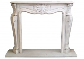 Fireplace in Marmo Bianco Patinato Anticato