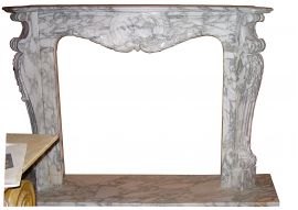 Fireplace in Marmo Bianco di Carrara Arabescato F-1278